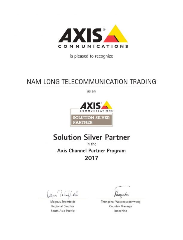 chứng nhận silver partner của Axis tại Việt Nam